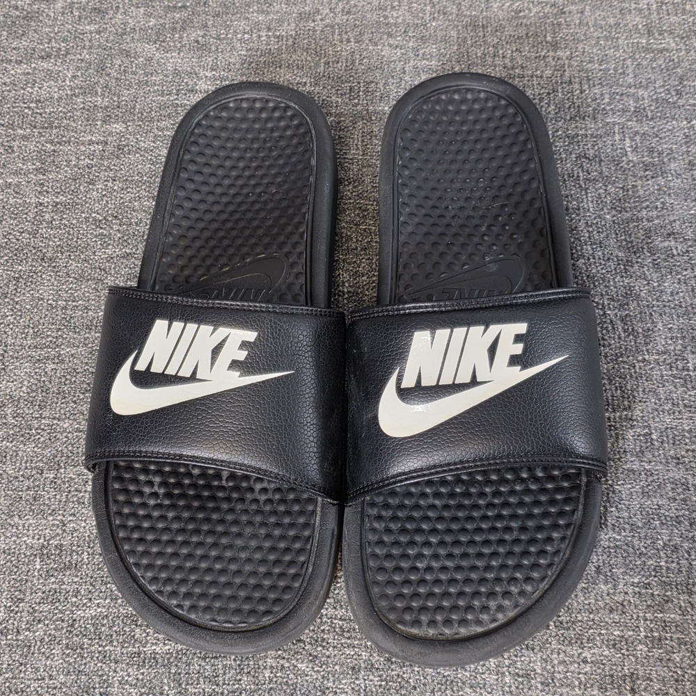 Nike Benassi JDI Men Black White Athletic Slide Sandals 343880-090 Size 10